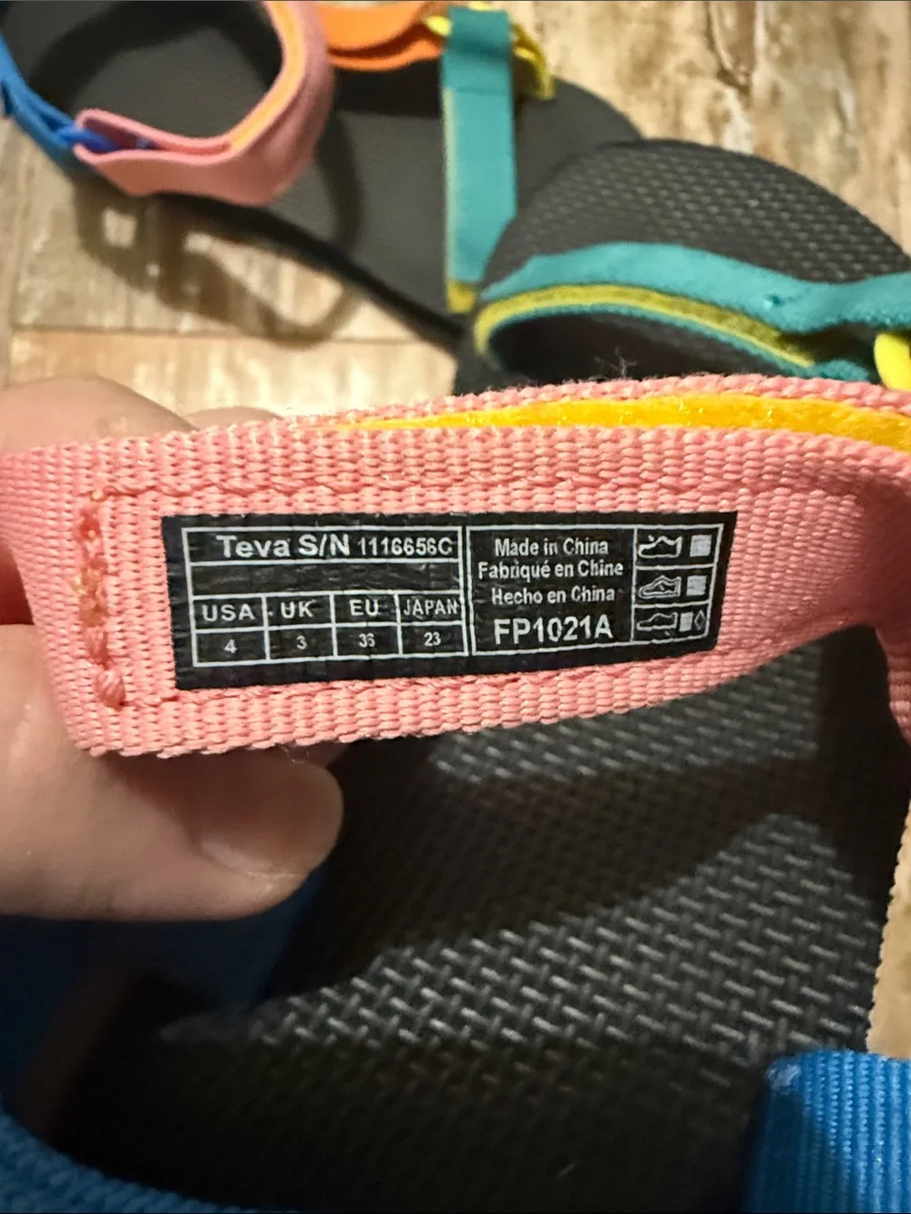 Teva Kids Multicolor Strap Sandals - Pink, Teal, Orange, Yellow, Blue